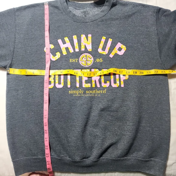 Simply Southern Gray Graphic Pull Over Sweatshirt Size Large - Picture 7 of 9